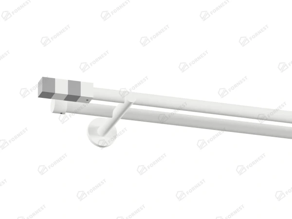 Garniža 19x19mm obyčajná tyč - 2rady - KVADRAT - biela 1