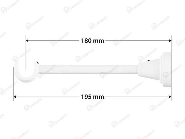 Garniža 19mm obyčajná tyč - 1rad - TECHNO - biela 4