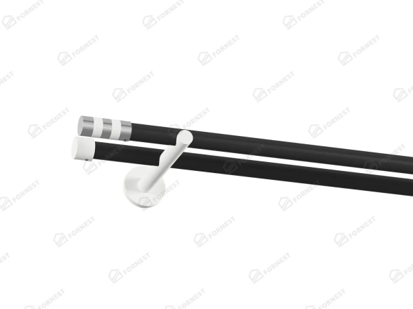 Garniža 19x19mm obyčajná tyč - 2rady - VALEC - čierno biela 1