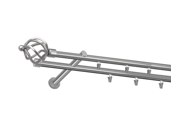 Garniža 19x19mm - drážková tyč - 2rady - SPIRAL - satin