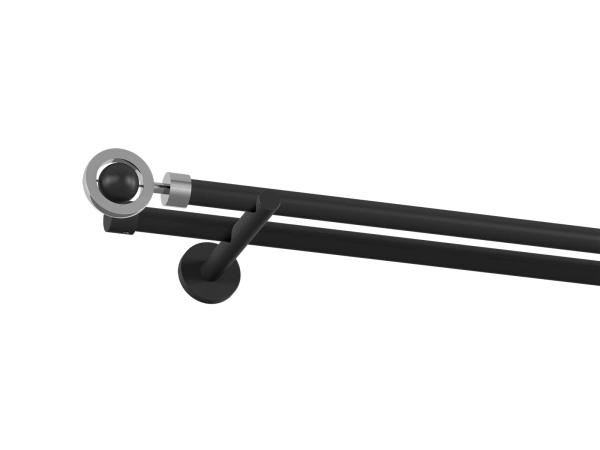 Garniža 19x19mm obyčajná tyč - 2rady - SFERA - čierna 1