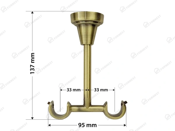 Garniža 19x19mm - 2rady - CRYSTAL CONE - antik 5