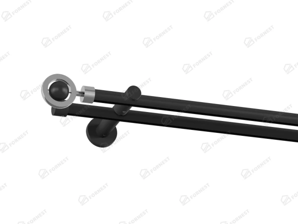 Garniža 19x19mm drážková tyč - 2rady - SFERA - čierna 1