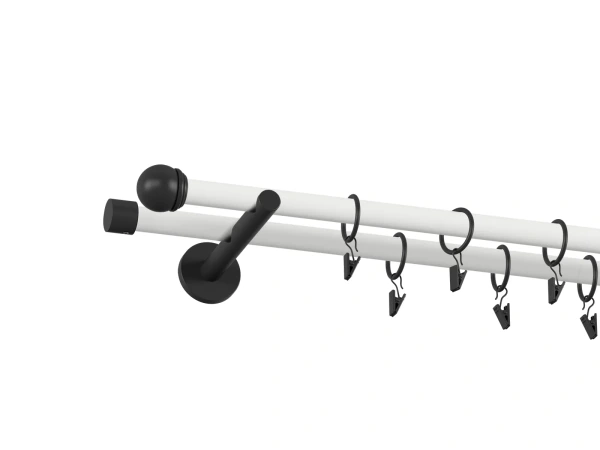 Garniža 19x19mm obyčajná tyč - 2rady - TODI MAX - bielo čierna