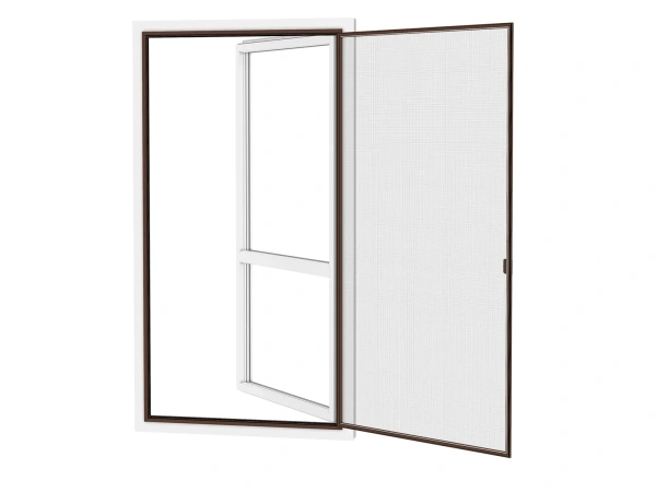 Siete proti hmyzu na DVERE - pántové v ráme SMART - TMAVOHNEDÁ - RAL 8019 - bez priečky 2