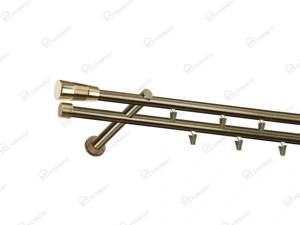 Garniža 19x19mm - drážková tyč - 2rady - VOLEO - antik