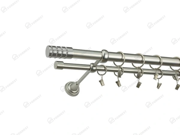 Garniža 25x16mm - 2rady - CYLINDER CRYSTAL - satin