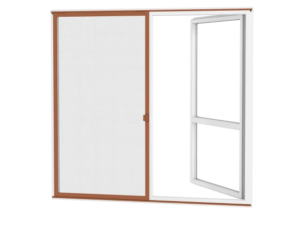 Siete proti hmyzu na DVERE - posuvné - HNEDÁ - RAL 8003 - bez priečky 2