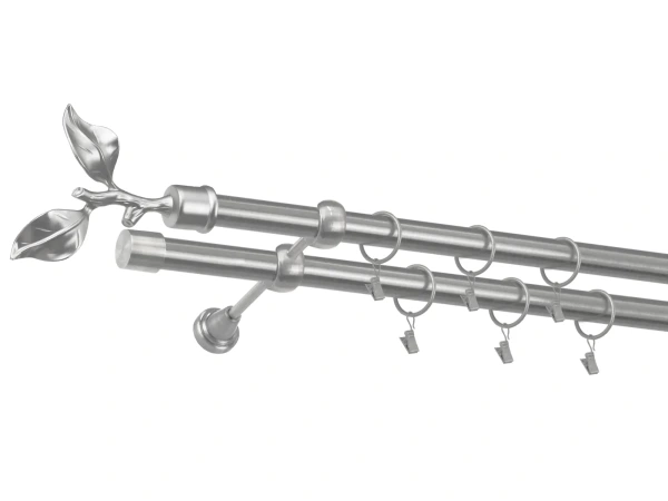 Garniža 25x25mm - 2rady - LIST ROSE - satin