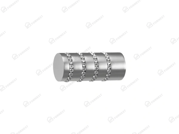 Garniža 25x16mm - 2rady - CYLINDER CRYSTAL - satin 2