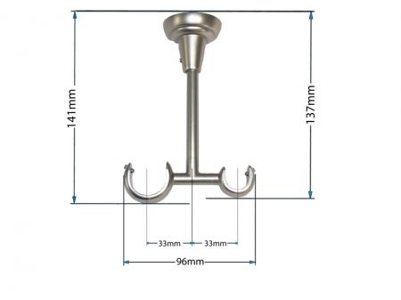 Garniža 25x16mm - 2rady - GUĽA CRYSTAL - satin