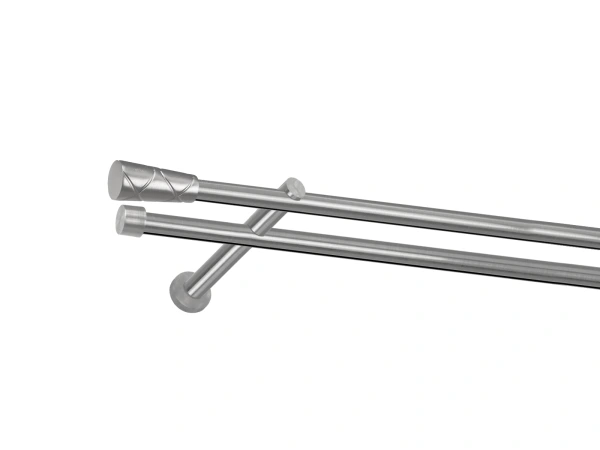 Garniža 19x19mm - drážková tyč - 2rady - TRAPEZIUM - satin 1