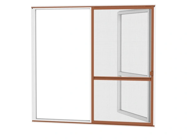 Siete proti hmyzu na DVERE - posuvné - HNEDÁ - RAL 8003 - s priečkou 1