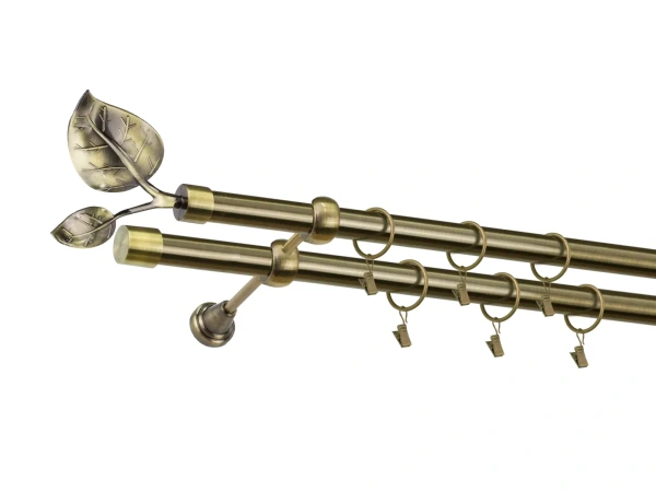 Garniža 25x25mm - 2rady - LIST VEĽKÝ - antik