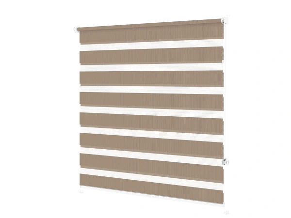 Roleta MINI - deň a noc - látka Miami 1306 - sivo hnedá 1