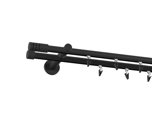 Garniža 19x19mm drážková tyč - 2rady - TECHNO - čierna 2