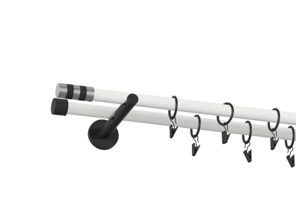 Garniža 19x19mm obyčajná tyč - 2rady - VALEC - bielo čierna