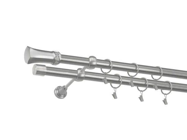 Garniža 25x25mm - 2rady - PLUTON CRYSTAL - satin