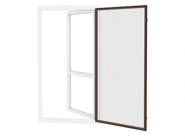 Siete proti hmyzu na DVERE - pántové - TMAVOHNEDÁ - RAL 8019 - bez priečky 2