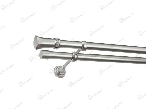 Garniža 25x25mm - 2rady - PLUTON CRYSTAL - satin 1