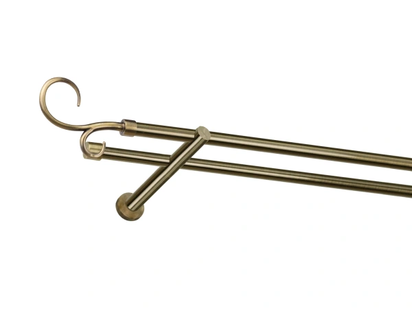 Garniža 16x16mm - 2rady - HÁK DVOJITÝ - antik 1