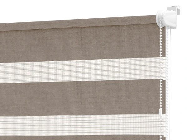 Roleta MINI+ deň a noc - látka Miami 1306 - sivo hnedá