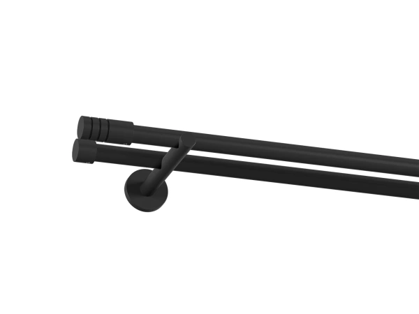 Garniža 19x19mm obyčajná tyč - 2rady - TECHNO - čierna 1