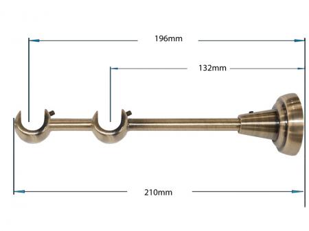 Garniža 16x16mm - 2rady - TRAPEZIUM - antik