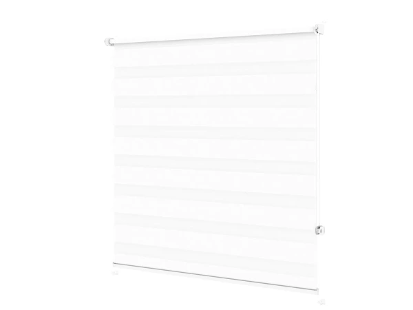 Roleta MINI - deň a noc - látka Zakynthos 01 - biela 2