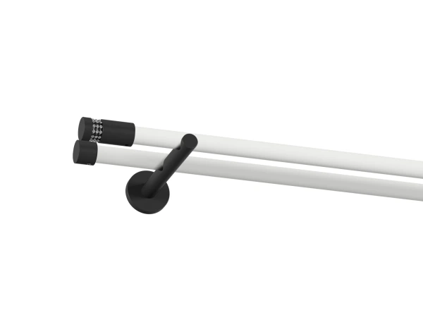 Garniža 19x19mm obyčajná tyč - 2rady - CYLINDER CRYSTAL - bielo čierna 1