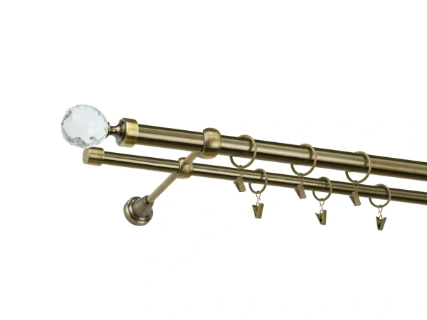 Garniža 25x16mm - 2rady - GUĽA CRYSTAL - antik