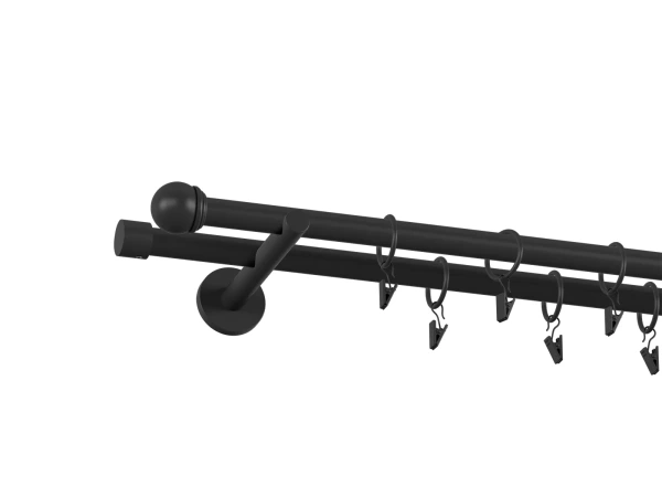 Garniža 19x19mm obyčajná tyč - 2rady - TODI MAX - čierna