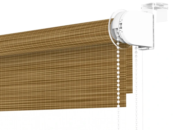 Roleta MINI - deň a noc - látka Maurícius 61 - žlto hnedá (dub svetlý) 3