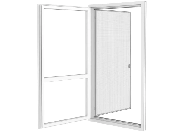 Siete proti hmyzu na DVERE - pántové v ráme SMART - SIVÁ - RAL 9006 - bez priečky 4