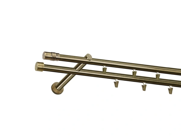 Garniža 19x19mm - drážková tyč - 2rady - CYLINDER - antik