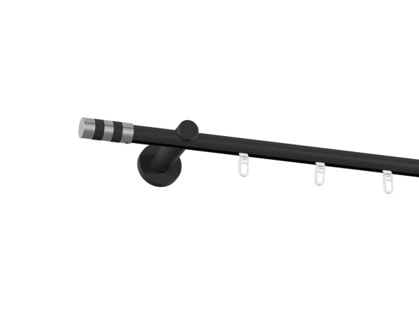 Garniža 19mm drážková tyč - 1rad - VALEC - čierna