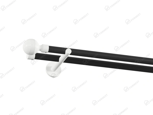 Garniža 19x19mm obyčajná tyč - 2rady - GABI - čierno biela 1