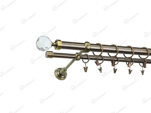 Garniža 25x16mm - 2rady - GUĽA CRYSTAL - antik
