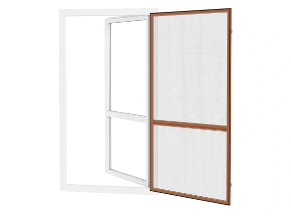 Siete proti hmyzu na DVERE - pántové - HNEDÁ - RAL 8003 - s priečkou 2