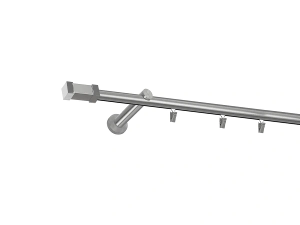 Garniža 19mm - drážková tyč - 1rad - QUADRO - satin