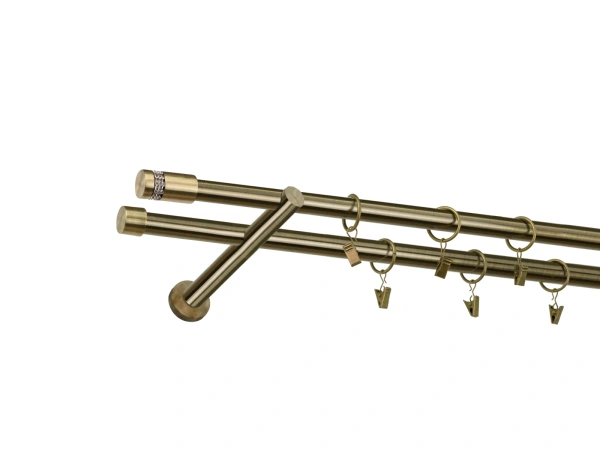 Garniža 19x19mm - 2rady - CYLINDER CRYSTAL - antik