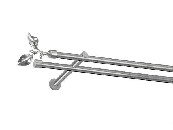 Garniža 19x19mm - drážková tyč - 2rady - LIST ROSE - satin 1