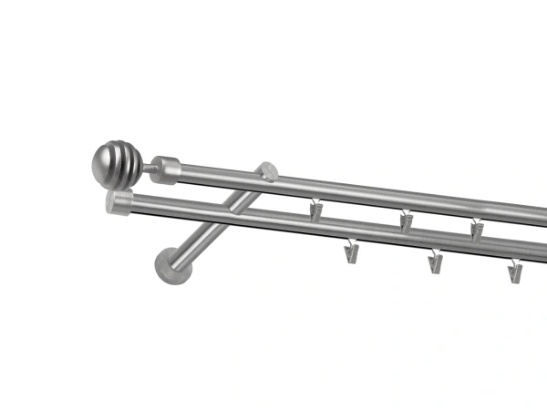 Garniža 19x19mm - drážková tyč - 2rady - VERONA - satin