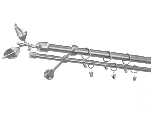 Garniža 25x16mm - 2rady - LIST ROSE - satin