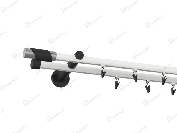 Garniža 19x19mm drážková tyč - 2rady - PARIS - bielo čierna 2