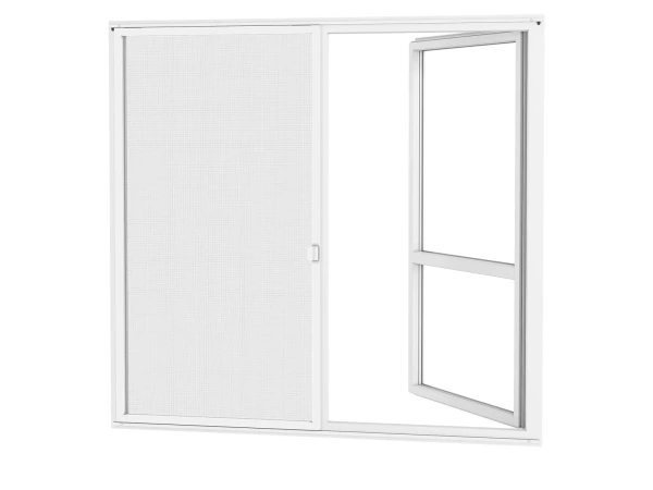 Siete proti hmyzu na DVERE - posuvné - BIELA - RAL 9016 - bez priečky 2