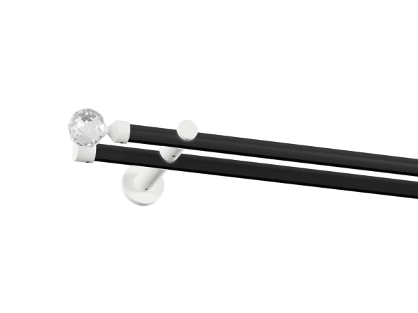 Garniža 19x19mm drážková tyč - 2rady - GUĽA CRYSTAL - čierno biela 1