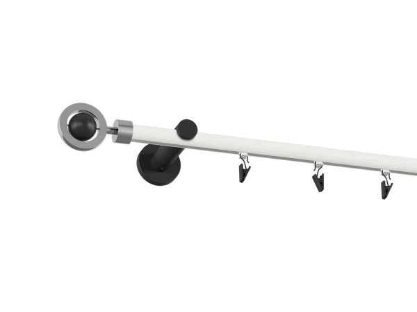 Garniža 19mm drážková tyč - 1rad - SFERA - bielo čierna 2