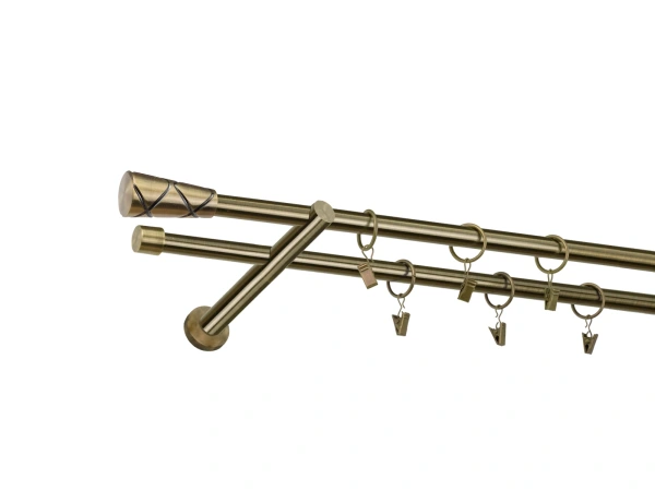 Garniža 16x16mm - 2rady - TRAPEZIUM - antik