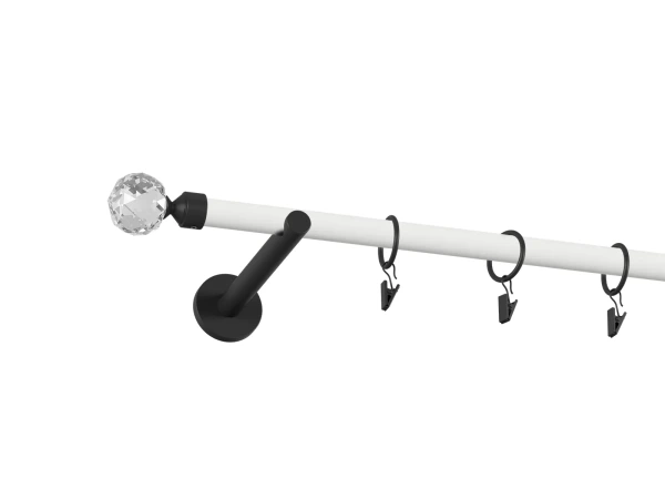Garniža 19mm obyčajná tyč - 1rad - GUĽA CRYSTAL - bielo čierna